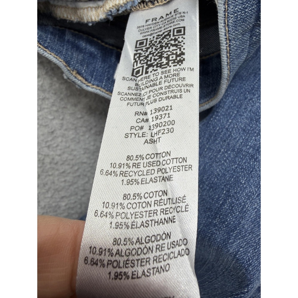 FRAME Le High Flare Jeans Womens 27 Blue Medium Wash High Rise Stretch - Picture 11 of 13